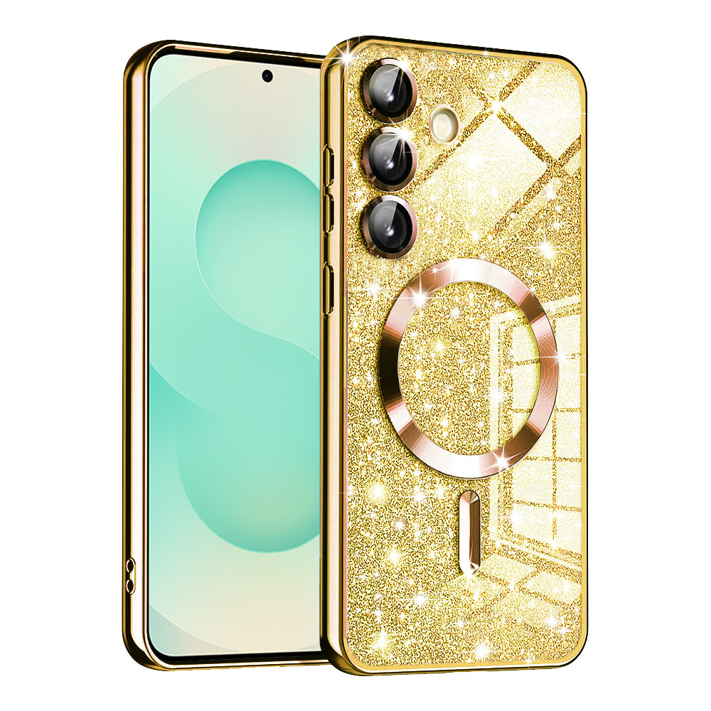MagSafe-Hülle für Samsung Galaxy S25+ S936, Techsuit, Luxury Glitter, Gold