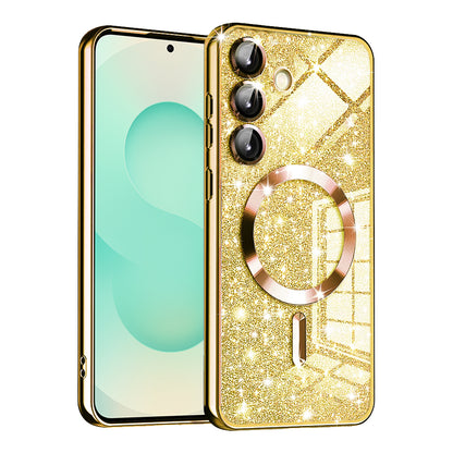 MagSafe-Hülle für Samsung Galaxy S25+ S936, Techsuit, Luxury Glitter, Gold