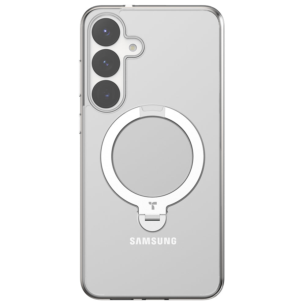 MagSafe Hülle für Samsung Galaxy S25+ S936, Torras, Ostand Spin, Transparent