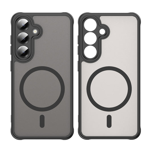 MagSafe Hülle für Samsung Galaxy S25 S931 / S24 S921, Techsuit, HaloFrost II (Big Lens Hole), Schwarz