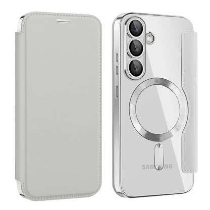 MagSafe-Hülle für Samsung Galaxy S25 S931, Techsuit, SmartMag Book, Grau