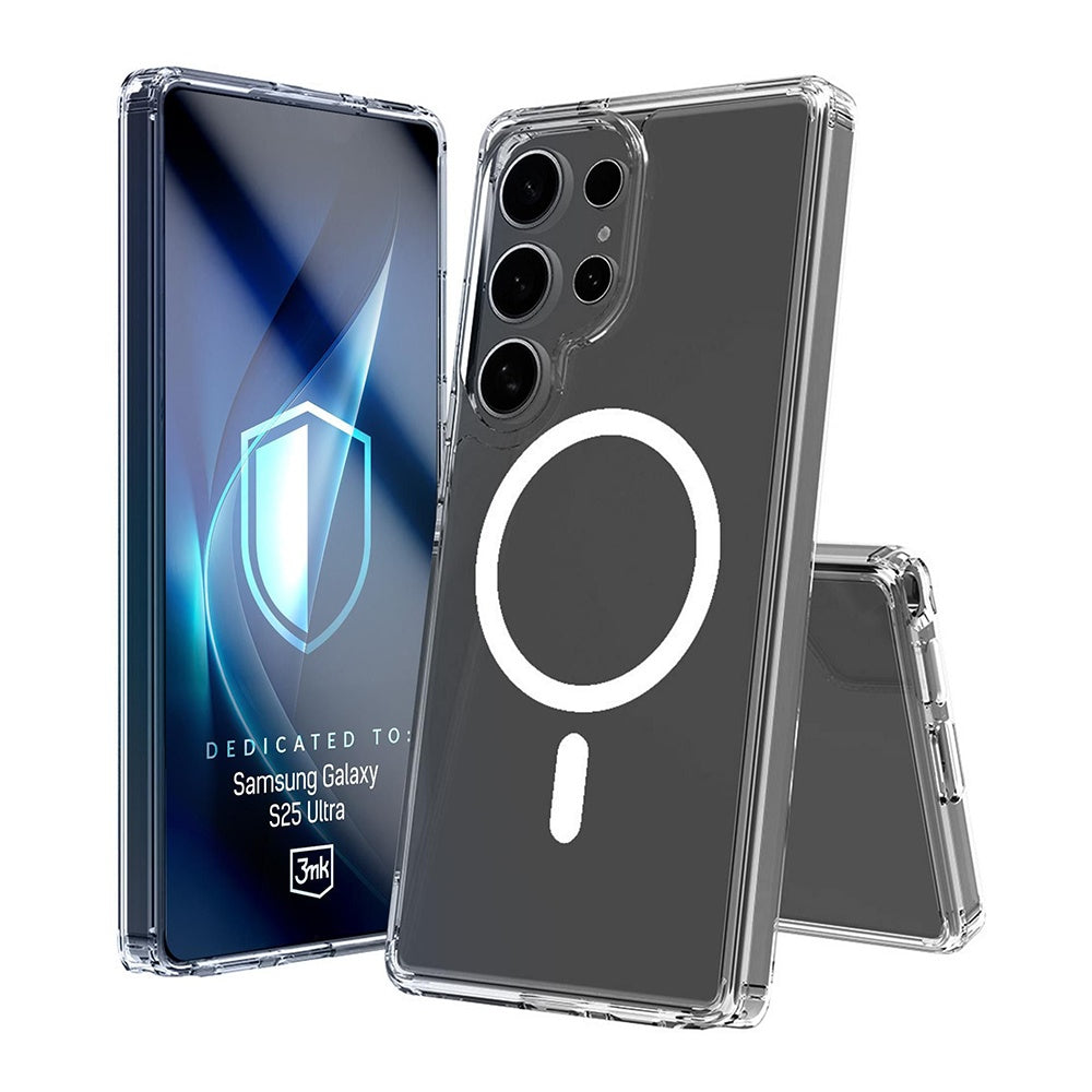 MagSafe Case for Samsung Galaxy S25 Ultra S938, 3MK, Armor MagCase, Transparent