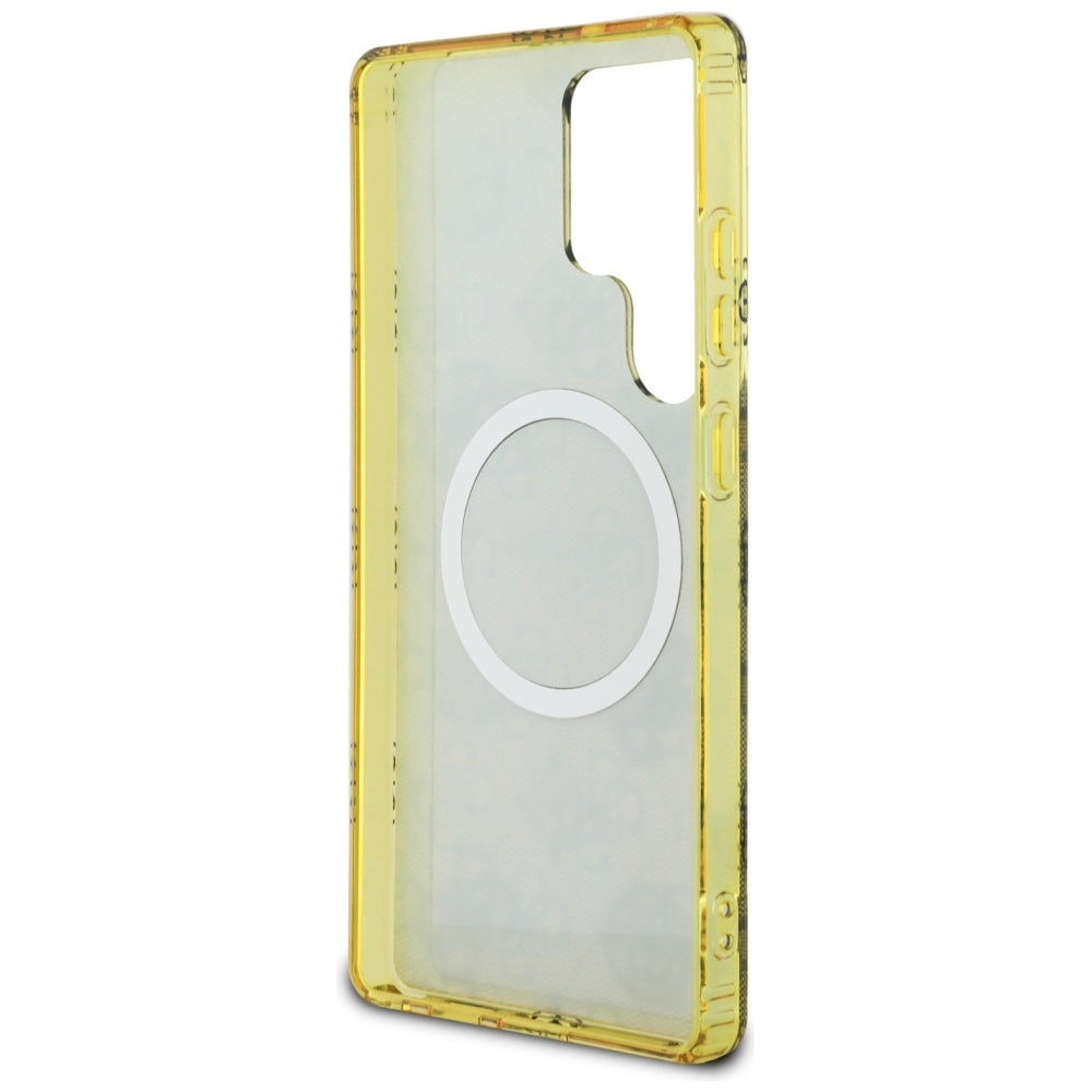 MagSafe Hülle für Samsung Galaxy S25 Ultra S938, Guess, IML Peony On 4G Background, Braun