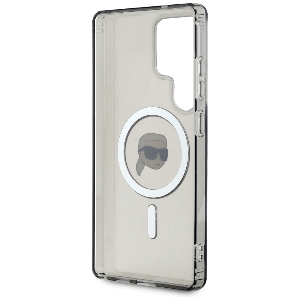 MagSafe Hülle für Samsung Galaxy S25 Ultra S938, Karl Lagerfeld, IML Karl's Head, Schwarz