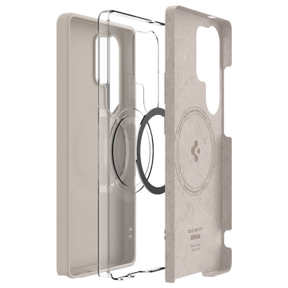 MagSafe Hülle für Samsung Galaxy S25 Ultra S938, Spigen, Silicone Fit, Beige