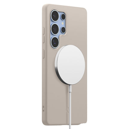 MagSafe Hülle für Samsung Galaxy S25 Ultra S938, Spigen, Silicone Fit, Beige