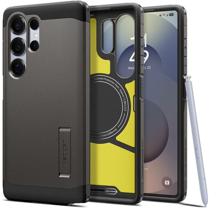 MagSafe Hülle für Samsung Galaxy S25 Ultra S938, Spigen, Tough Armor, Grau