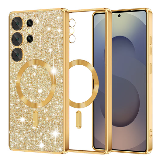 MagSafe-Hülle für Samsung Galaxy S25 Ultra S938, Techsuit, Luxury Glitter, Gold