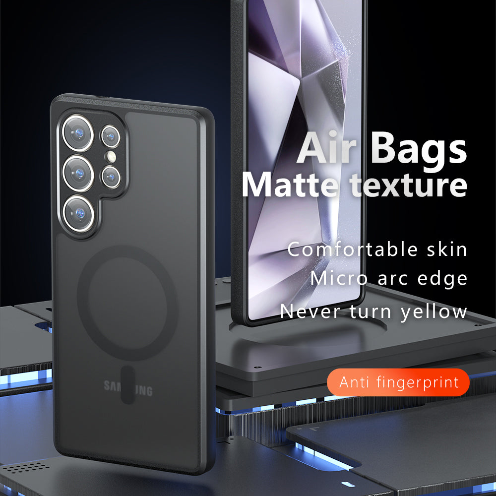 MagSafe-Hülle für Samsung Galaxy S25 Ultra S938, Techsuit, PureFrost, Satin Schwarz