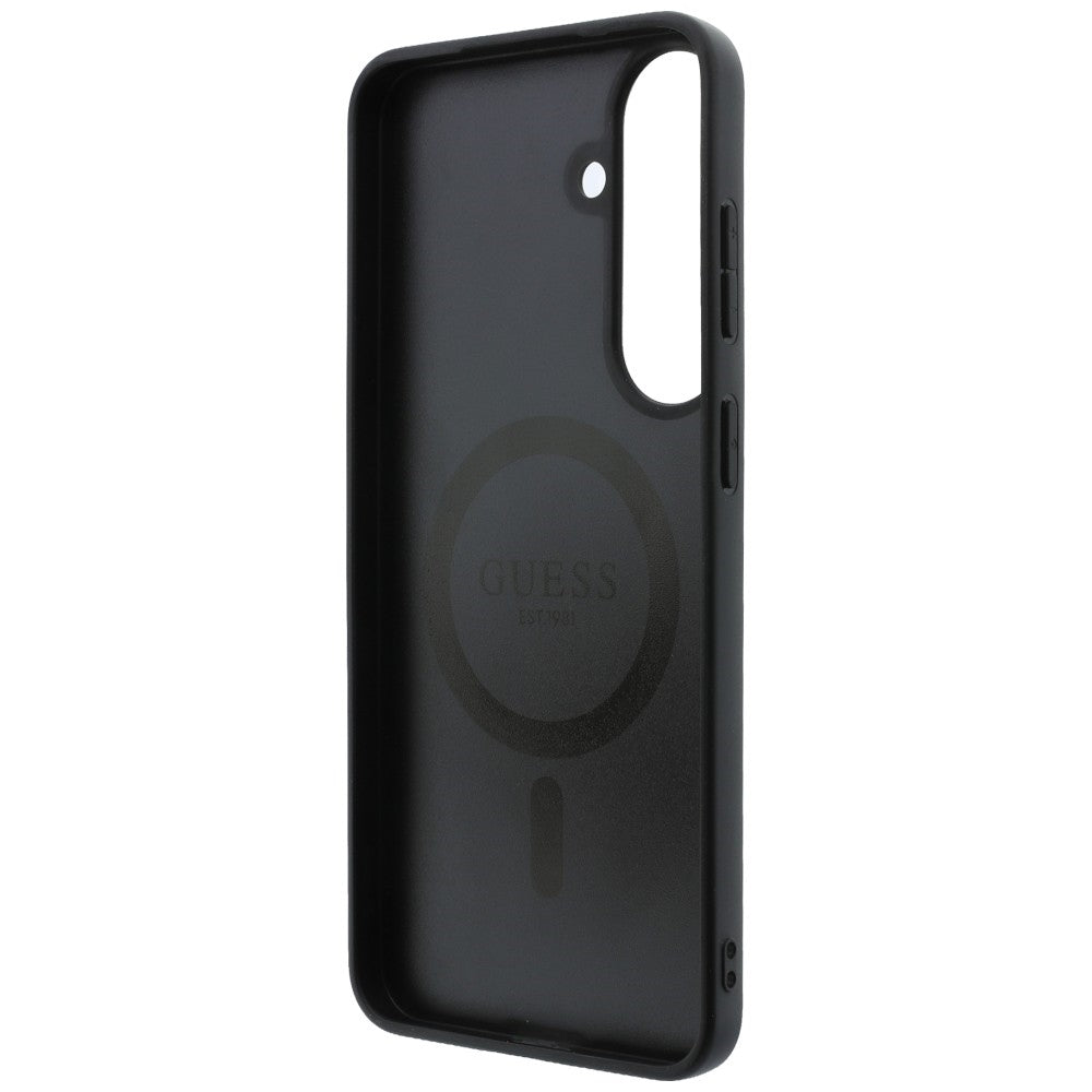 MagSafe-Hülle für Samsung Galaxy S26 FE S741, Guess, 4G Embossed Ring Classic Logo, Braun