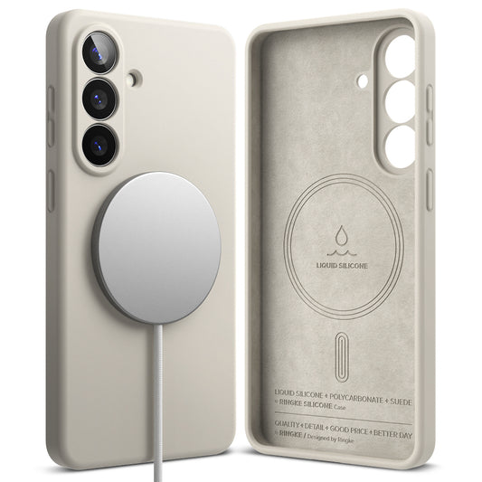 MagSafe Hülle für Samsung Galaxy S26 Plus, Ringke, Silikon, Creme