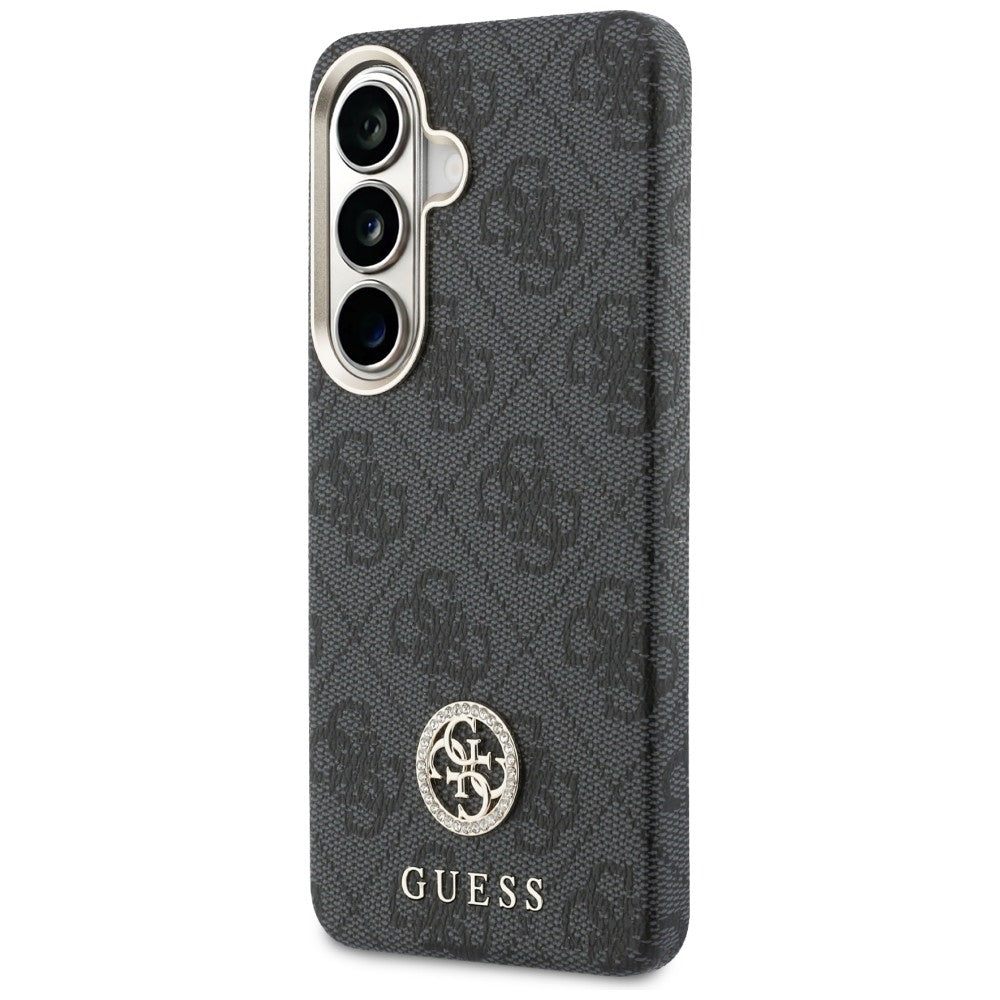 MagSafe-Hülle für Samsung Galaxy S26 Plus S947, Guess, 4G Rhinestone Rundes Logo, Schwarz
