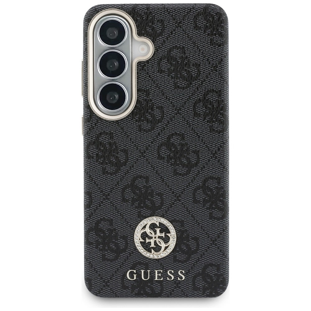 MagSafe-Hülle für Samsung Galaxy S26 Plus S947, Guess, 4G Rhinestone Rundes Logo, Schwarz