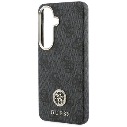 MagSafe-Hülle für Samsung Galaxy S26 Plus S947, Guess, 4G Rhinestone Rundes Logo, Schwarz