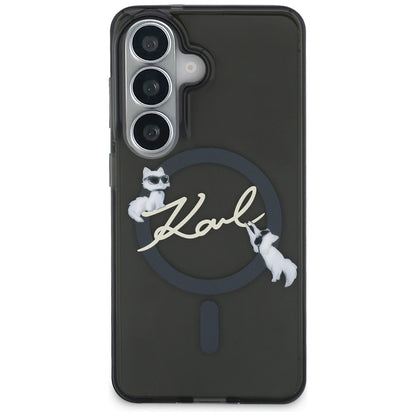 MagSafe-Hülle für Samsung Galaxy S26 Plus S947, Karl Lagerfeld, IML Choupette Karl Script Logo, Schwarz