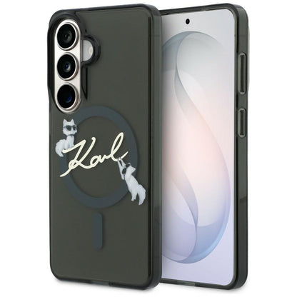 MagSafe-Hülle für Samsung Galaxy S26 Plus S947, Karl Lagerfeld, IML Choupette Karl Script Logo, Schwarz