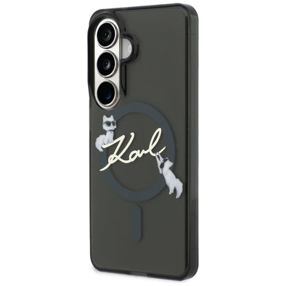 MagSafe-Hülle für Samsung Galaxy S26 Plus S947, Karl Lagerfeld, IML Choupette Karl Script Logo, Schwarz