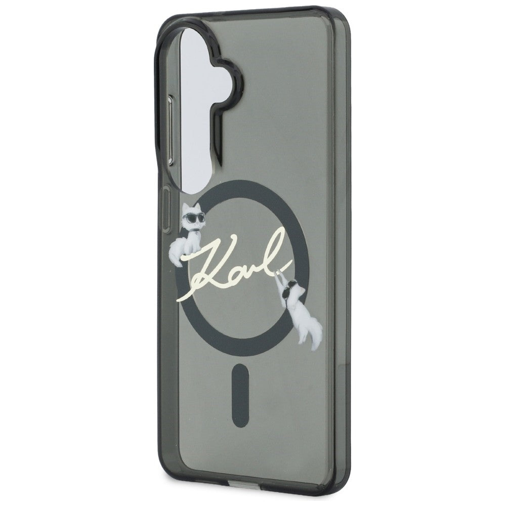 MagSafe-Hülle für Samsung Galaxy S26 Plus S947, Karl Lagerfeld, IML Choupette Karl Script Logo, Schwarz