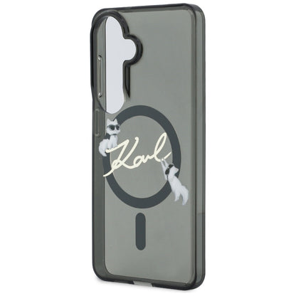 MagSafe-Hülle für Samsung Galaxy S26 Plus S947, Karl Lagerfeld, IML Choupette Karl Script Logo, Schwarz