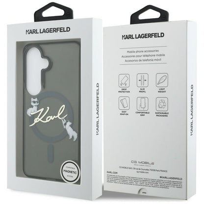 MagSafe-Hülle für Samsung Galaxy S26 Plus S947, Karl Lagerfeld, IML Choupette Karl Script Logo, Schwarz