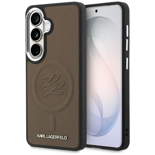MagSafe Case for Samsung Galaxy S26 Plus S947, Karl Lagerfeld, Initial Logo Debossed, Brown