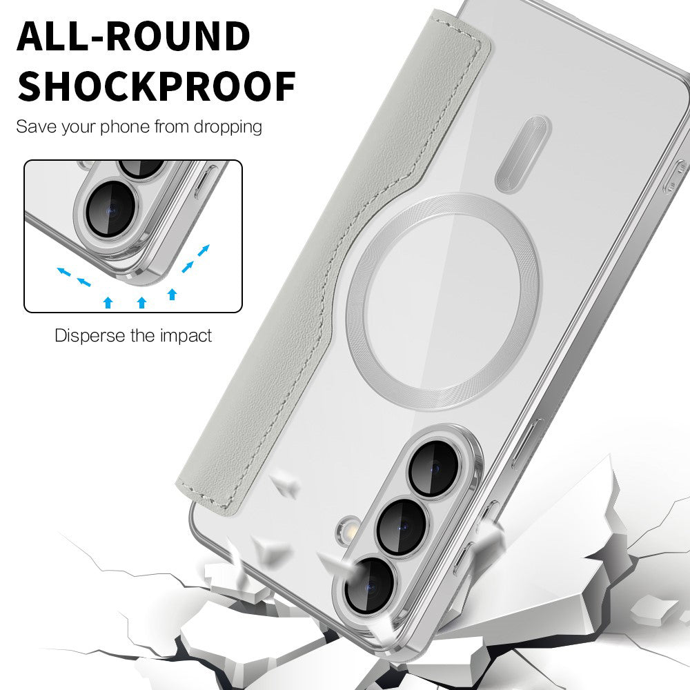 MagSafe Hülle für Samsung Galaxy S26 Plus, Techsuit, SmartMag Book, Grau