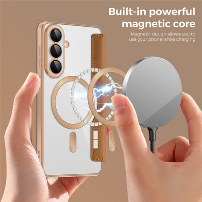 MagSafe Case for Samsung Galaxy S26 Plus, Techsuit, SmartMag Book, Brown