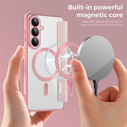 MagSafe Hülle für Samsung Galaxy S26 Plus, Techsuit, SmartMag Book, Rosa