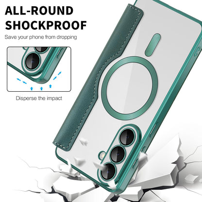 MagSafe Hülle für Samsung Galaxy S26 Plus, Techsuit, SmartMag Book, Grün