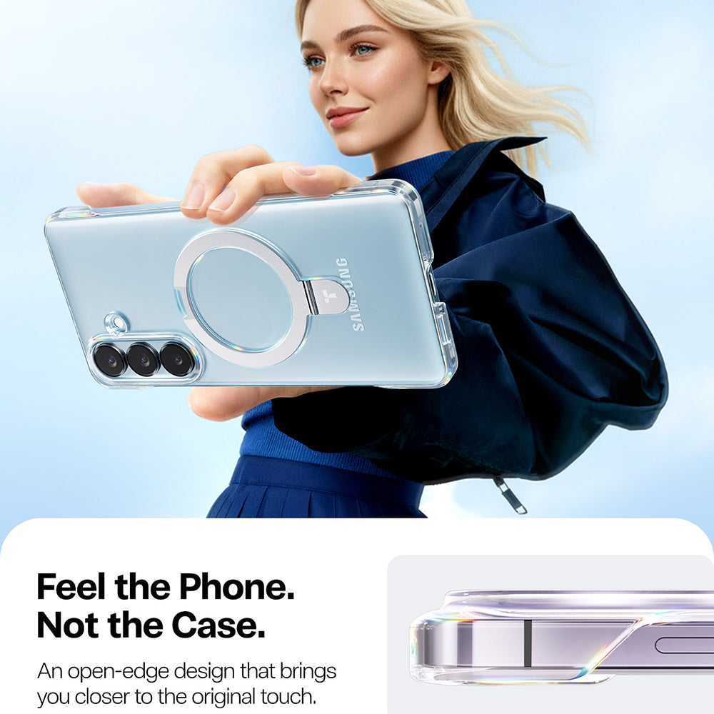 MagSafe Hülle für Samsung Galaxy S26 Plus S947, Torras, Ostand Slim, Transparent