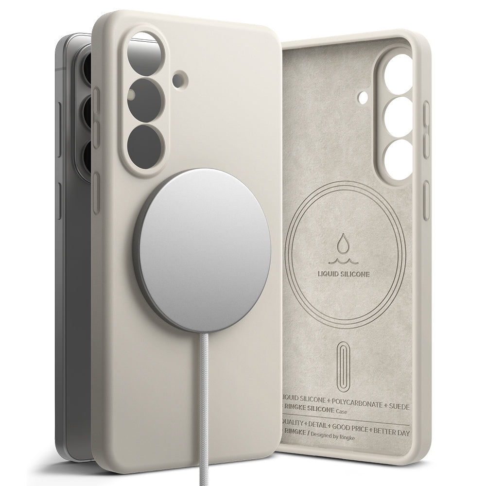 MagSafe Hülle für Samsung Galaxy S26, Ringke, Silikon, Creme