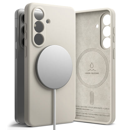 MagSafe Hülle für Samsung Galaxy S26, Ringke, Silikon, Creme