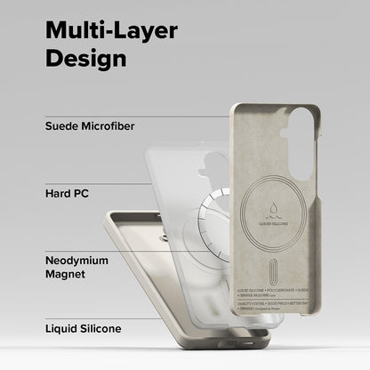 MagSafe Hülle für Samsung Galaxy S26, Ringke, Silikon, Creme