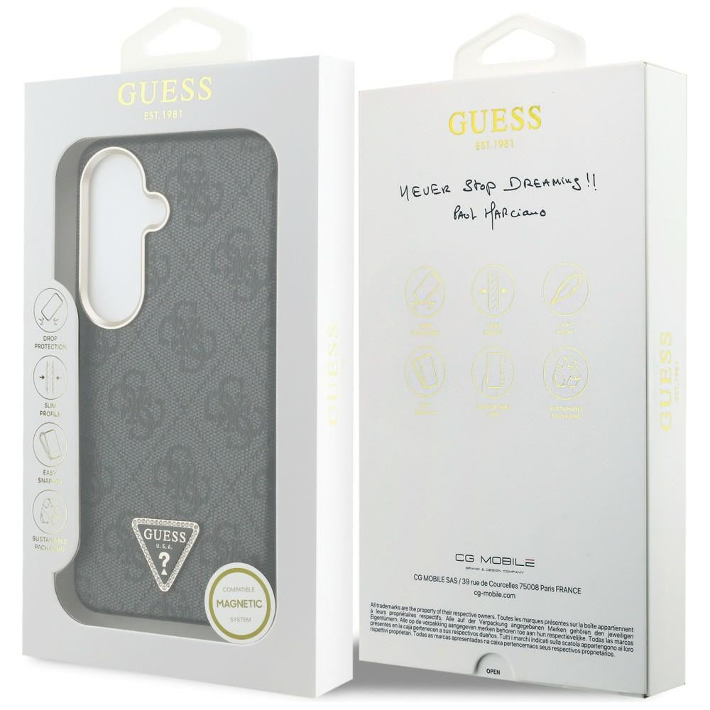 MagSafe Hülle für Samsung Galaxy S26 S942, Guess, 4G Triangle Logo, Schwarz