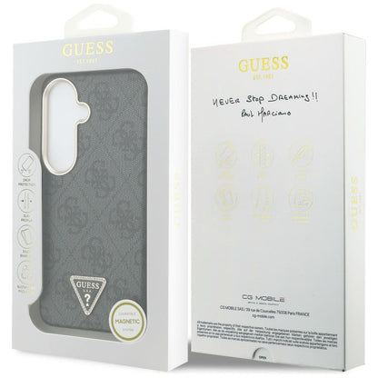 MagSafe Hülle für Samsung Galaxy S26 S942, Guess, 4G Triangle Logo, Schwarz