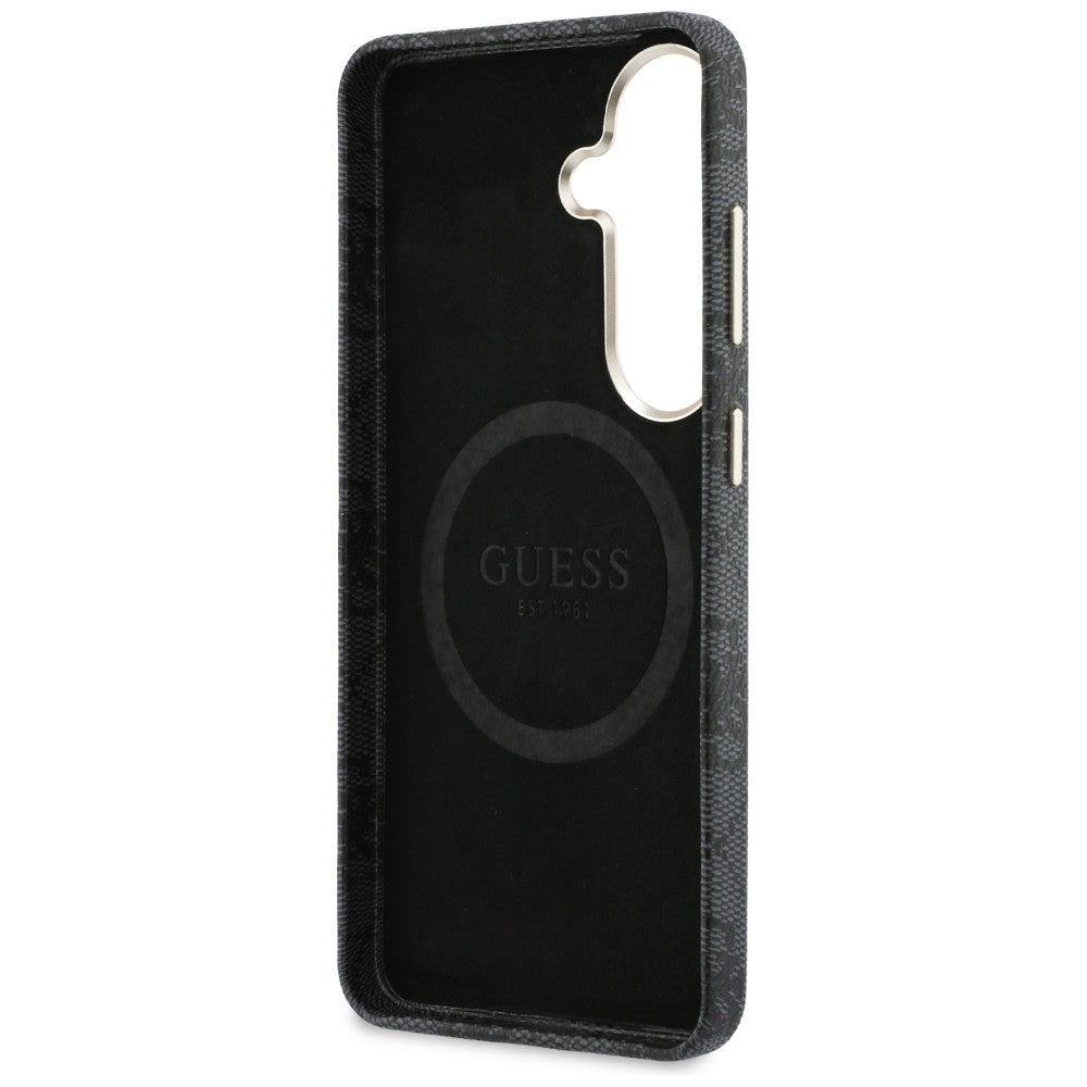 MagSafe Hülle für Samsung Galaxy S26 S942, Guess, 4G Triangle Logo, Schwarz