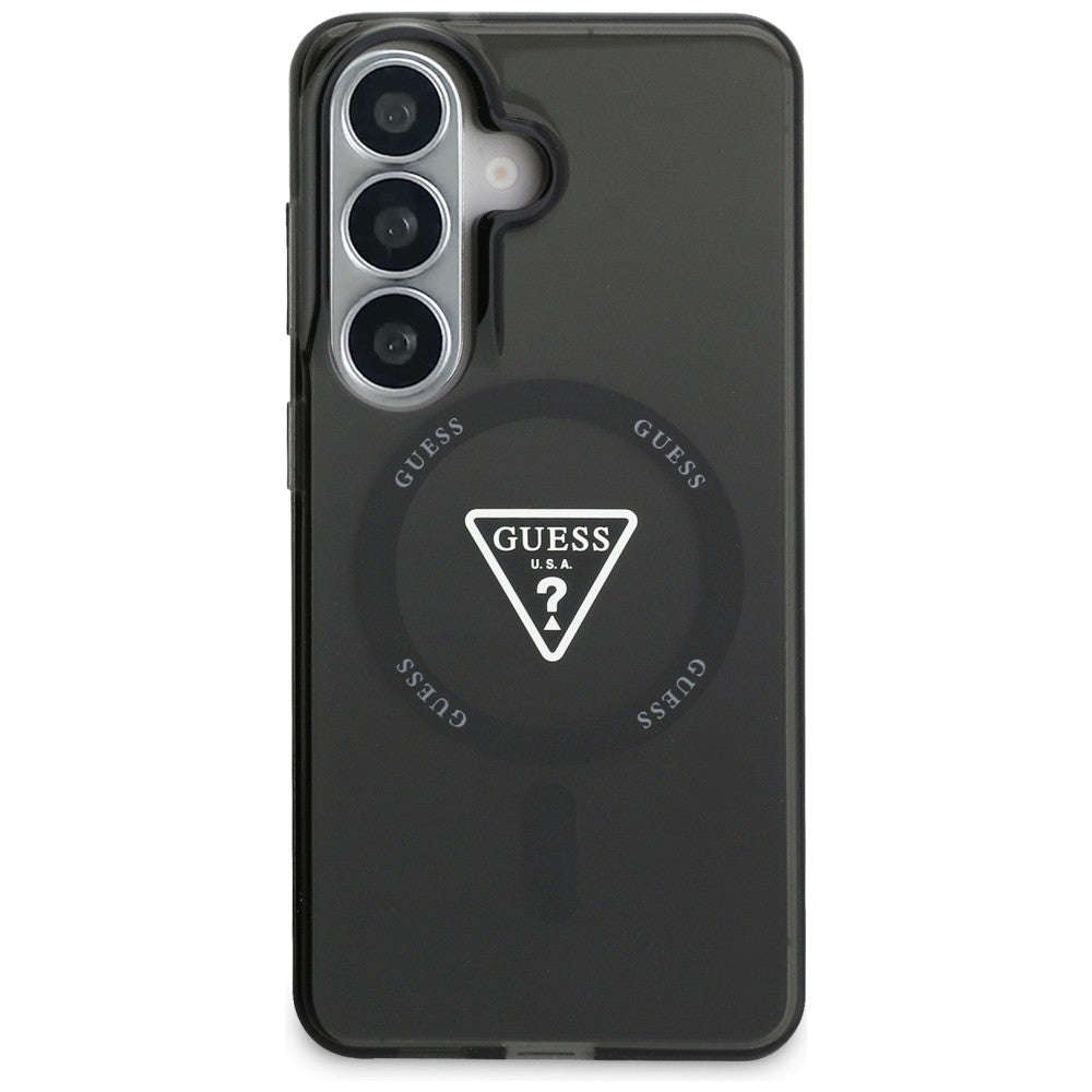 MagSafe Case for Samsung Galaxy S26 S942, Guess, IML Gradient Triangle Logo, Black