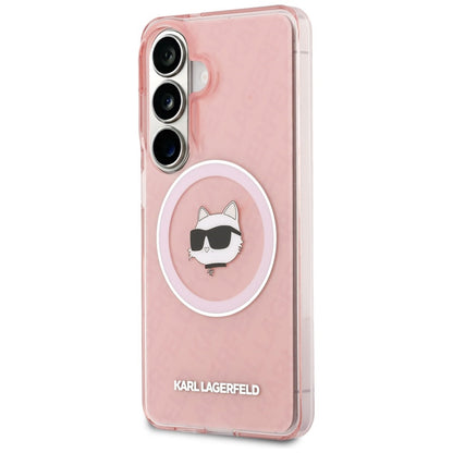 MagSafe Hülle für Samsung Galaxy S26 S942, Karl Lagerfeld, IML Choupette Head on KL Repeated Logo, Rosa