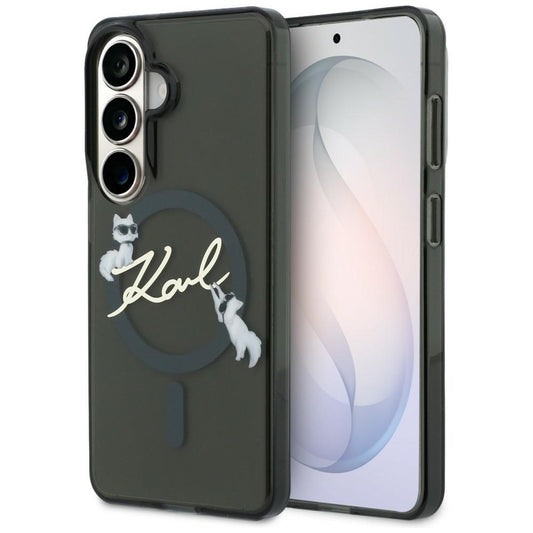 MagSafe-Hülle für Samsung Galaxy S26 S942, Karl Lagerfeld, IML Choupette Karl Script Logo, Schwarz