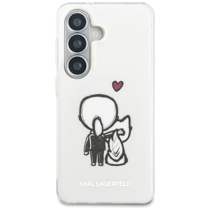 MagSafe Case for Samsung Galaxy S26 S942, Karl Lagerfeld, IML Karl & Choupette Back Logo, White