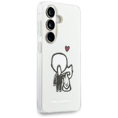 MagSafe Case for Samsung Galaxy S26 S942, Karl Lagerfeld, IML Karl & Choupette Back Logo, White