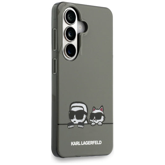 MagSafe Hülle für Samsung Galaxy S26 S942, Karl Lagerfeld, IML Karl & Choupette Peekaboo Logo, Schwarz