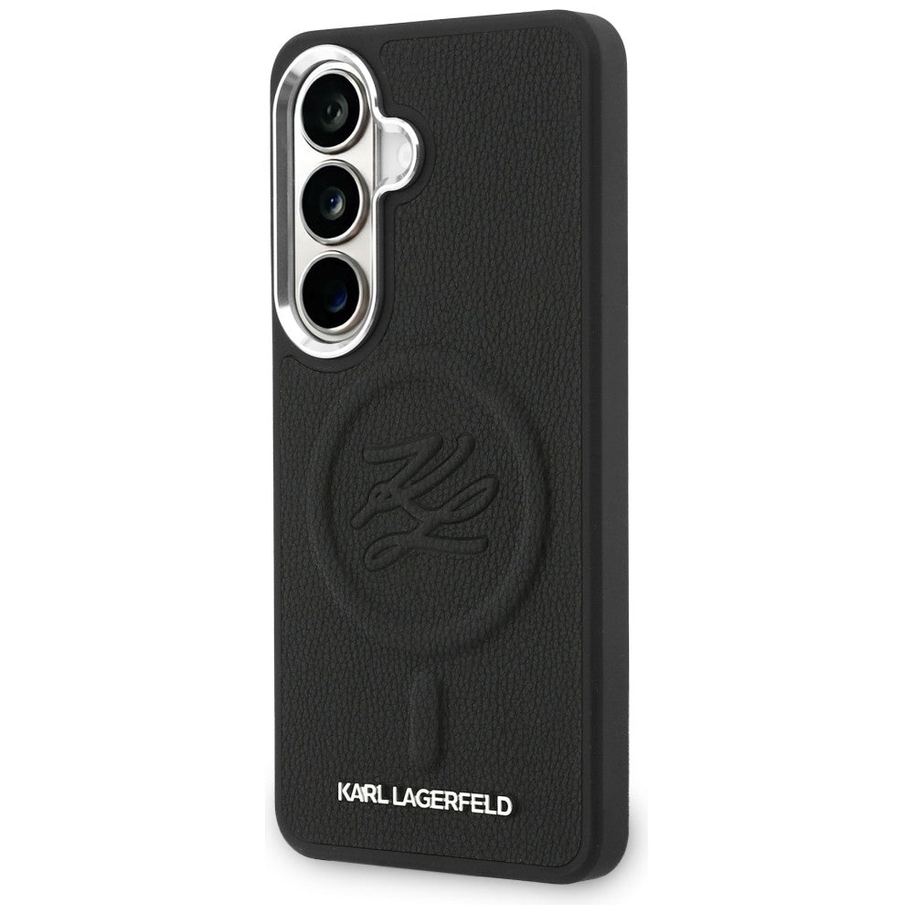 MagSafe Hülle für Samsung Galaxy S26 S942, Karl Lagerfeld, Initial Logo Debossed, Schwarz