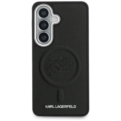 MagSafe Hülle für Samsung Galaxy S26 S942, Karl Lagerfeld, Initial Logo Debossed, Schwarz