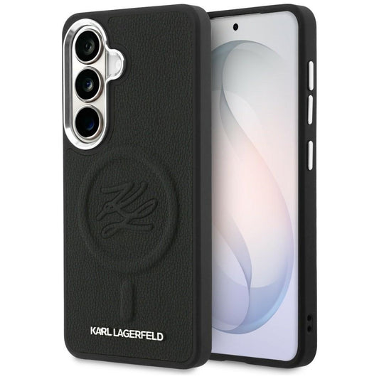 MagSafe Hülle für Samsung Galaxy S26 S942, Karl Lagerfeld, Initial Logo Debossed, Schwarz