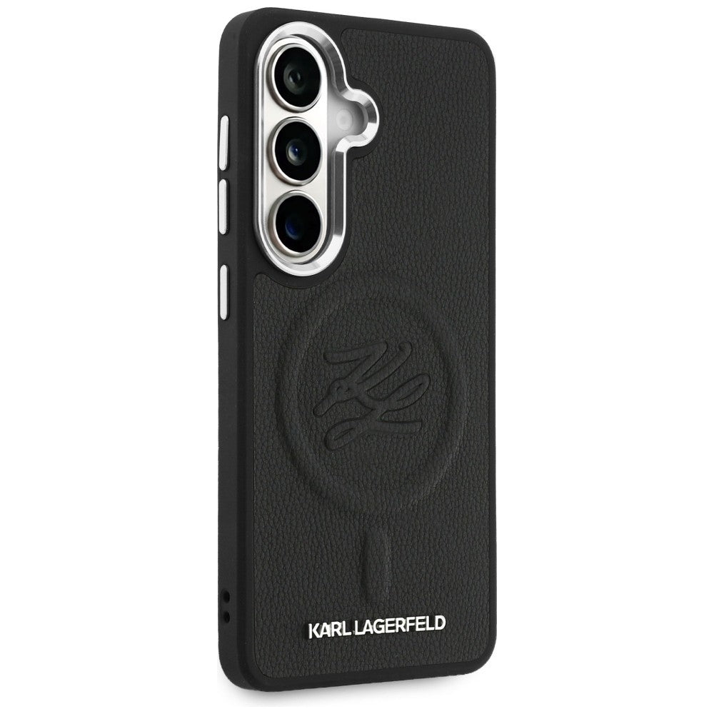 MagSafe Hülle für Samsung Galaxy S26 S942, Karl Lagerfeld, Initial Logo Debossed, Schwarz