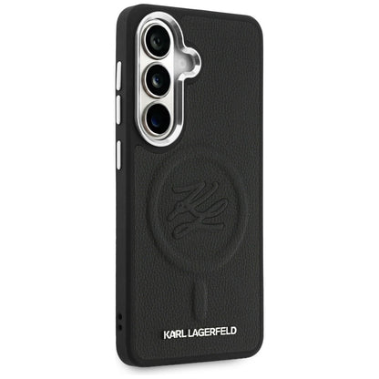 MagSafe Hülle für Samsung Galaxy S26 S942, Karl Lagerfeld, Initial Logo Debossed, Schwarz