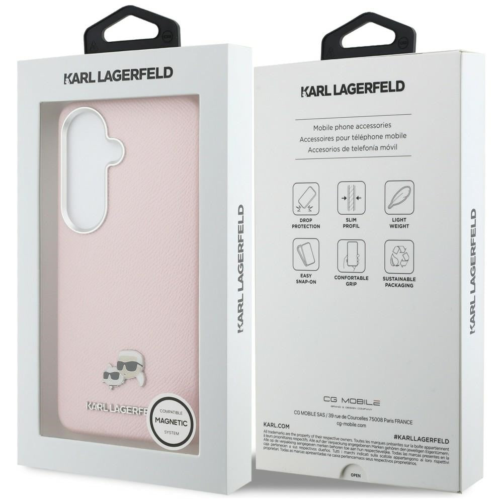 MagSafe Hülle für Samsung Galaxy S26 S942, Karl Lagerfeld, Karl & Choupette Head's Pin, Rosa