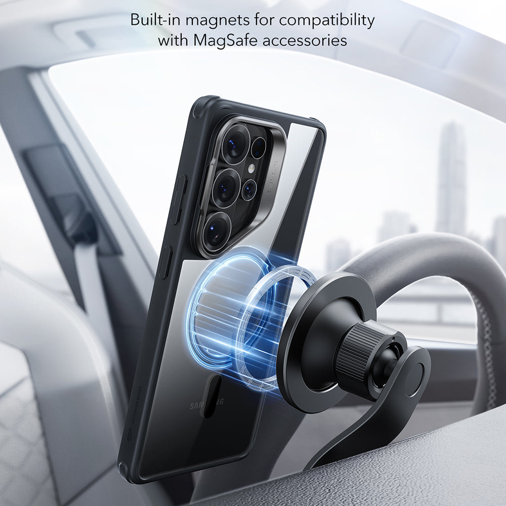 MagSafe Hülle für Samsung Galaxy S26 Ultra, ESR, Classic Hybrid Kickstand, Schwarz Transparent