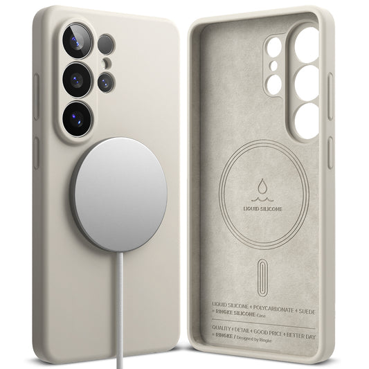 MagSafe Hülle für Samsung Galaxy S26 Ultra, Ringke, Silikon, Creme